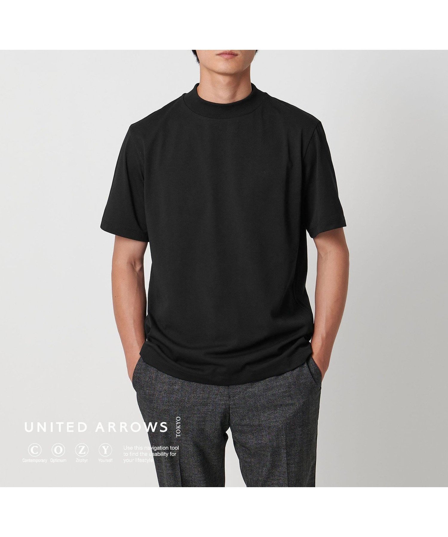 【ユナイテッドアローズ/UNITED ARROWS / MEN】のポリエステル モックネック Tシャツ UA COZY -吸水速乾- インテリア・キッズ・メンズ・レディースファッション・服の通販 founy(ファニー) 　ファッション　Fashion　メンズファッション　Fashion for Men　インナー　Innerwear　吸水　Absorbent, Quick-Dry　ジャケット　Jacket, Outerwear　ストレッチ　Stretch, Stretchy Fabric　ドレス　Dress, One-Piece　バランス　Balance, Style Balance　モックネック　Mock Neck, Short Turtleneck　おすすめ　Recommended / Our Picks　エレガント 上品　Elegant　ビジネス 仕事 通勤　Business / Work / Commuting　BLACK|ID: prp329100004595970 ipo3291000000033448229