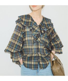 【スローブ イエナ/SLOBE IENA】のフロントスキッパーラッフルブラウス 人気、トレンドファッション・服の通販 founy(ファニー) ファッション Fashion レディースファッション Fashion for Women トップス・カットソー Cut & Sew Tops シャツ・ブラウス・オフィスカジュアル Elegant Blouses & Button-Ups 2025年 2025 2025-2026秋冬・A/W Autumn/Winter 2025–26 AW25–26 シアー Sheer, See-Through チェック Check, Plaid, Tartan フリル Frill, Ruffle プリント Print, Printed Pattern 無地 Plain, Solid Color 秋 Autumn |ID:prp329100004595979