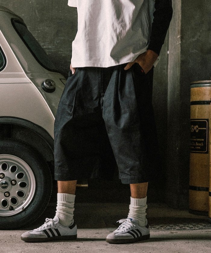 【その他のブランド/Other】の別注 2TUCK BAGGY WIDE TWILL SHORTS PANTS/バギーショートパンツ 25SS インテリア・キッズ・メンズ・レディースファッション・服の通販 founy(ファニー) 　ファッション　Fashion　メンズファッション　Men's Style Online　ボトムス　Bottoms/Men　ハーフ / ショートパンツ　Short Pants　2025年　2025　2025春夏・S/S　Ss,Spring/Summer,2025　キャップ　Cap　ショーツ　Shorts　スピンドル　Spindle　デニム　Denim　ポケット　Pocket　別注　Special Order　夏　Summer　S/S・春夏　Ss・Spring/Summer　ブラック|ID: prp329100004595994 ipo3291000000032658646