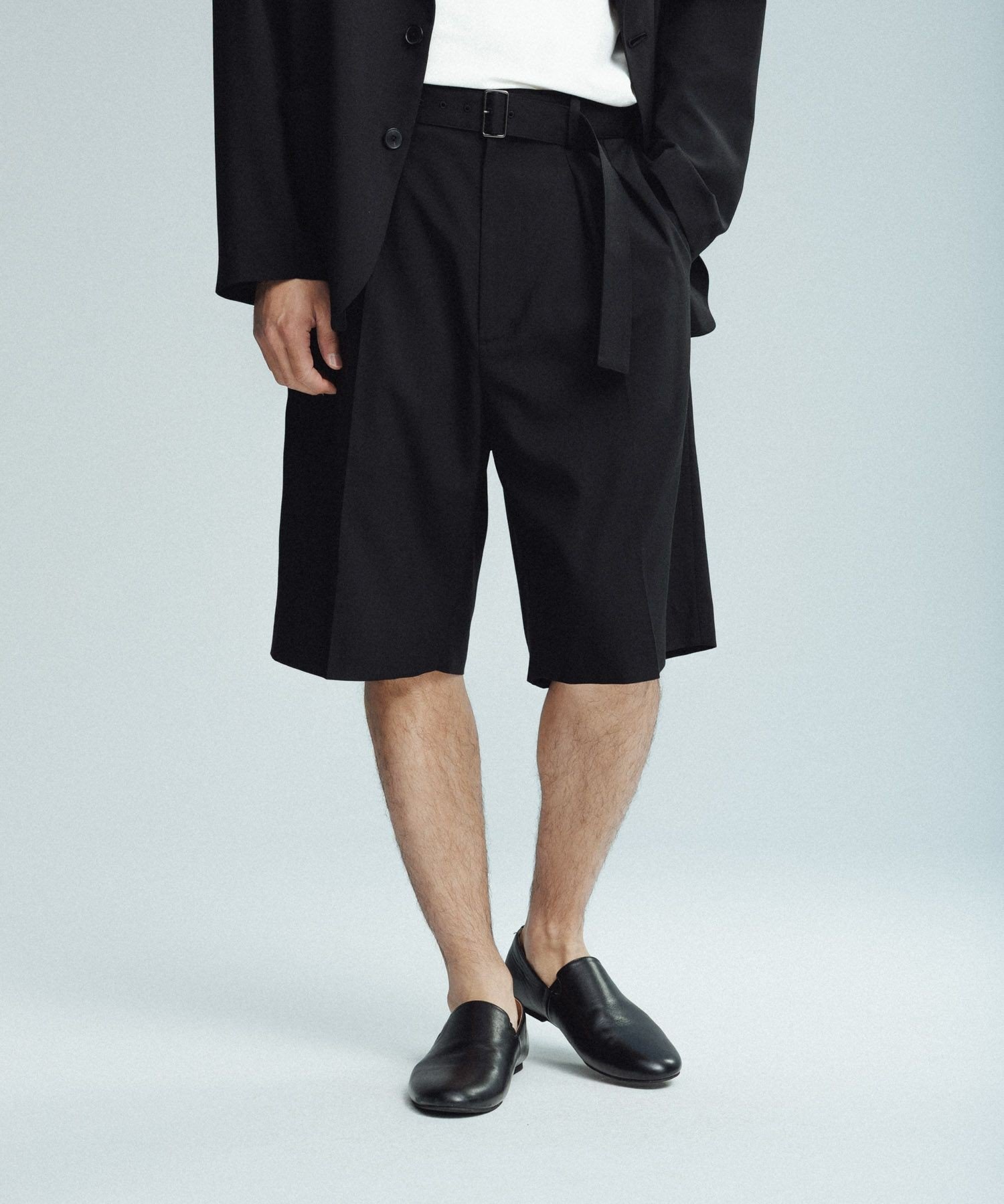 【アダムエロペ /ADAM ET ROPE' / MEN】のサマーウーステッド ベルテッド ショーツ / セットアップ可能 インテリア・キッズ・メンズ・レディースファッション・服の通販 founy(ファニー) 　ファッション　Fashion　メンズファッション　Men's Style Online　セットアップ　Setup/Men　サマー　Summer　サンダル　Sandals　ショーツ　Shorts　ジャケット　Jacket　セットアップ　Set Up　トレンド　Trend　ワイド　Wide　おすすめ　Recommend　夏　Summer　ブラック(01)|ID: prp329100004596009 ipo3291000000032658837