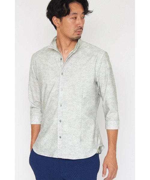 【トルネードマート/TORNADO MART / MEN】のHIGH STREETメランジプリントショートウイング7分袖シャツ インテリア・キッズ・メンズ・レディースファッション・服の通販 founy(ファニー) https://founy.com/ ファッション Fashion メンズファッション Men's Style Online インナー Inner キャンバス Canvas サマー Summer プリント Print ロング Long 別注 Special Order |ID: prp329100004596033 ipo3291000000032659173