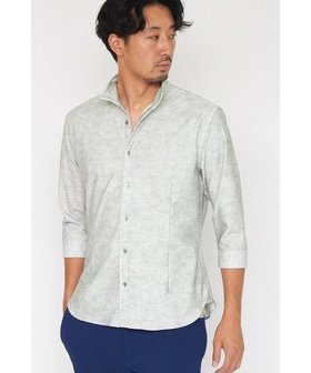 【トルネードマート/TORNADO MART / MEN】のHIGH STREETメランジプリントショートウイング7分袖シャツ 人気、トレンドファッション・服の通販 founy(ファニー) ファッション Fashion メンズファッション Men's Style Online インナー Inner キャンバス Canvas サマー Summer プリント Print ロング Long 別注 Special Order |ID:prp329100004596033