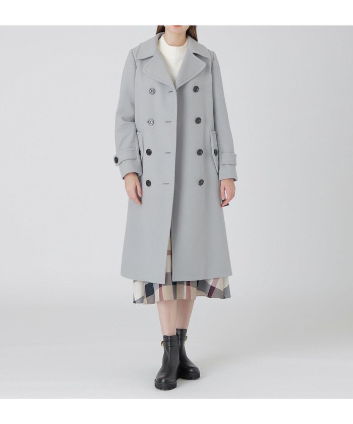 【ブルーレーベル クレストブリッジ/BLUE LABEL CRESTBRIDGE】の【一部店舗限定】ライトビーバーダブルブレストトレンチコート インテリア・キッズ・メンズ・レディースファッション・服の通販 founy(ファニー) https://founy.com/ ファッション Fashion レディースファッション Ladies' Fashion Online アウター Coat Outerwear コート Coats トレンチコート Trench Coats ダブル Double ロング Long |ID: prp329100004596065 ipo3291000000032659675