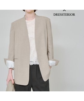 【ドレステリア/DRESSTERIOR】の【スタイリスト福田麻琴さんコラボ】ノーカラージャケット 人気、トレンドファッション・服の通販 founy(ファニー) ファッションモデル・俳優・女優 Models 女性 Women 福田麻琴 Fukuda Makoto ファッション Fashion レディースファッション Ladies' Fashion Online アウター Coat Outerwear ジャケット Jackets ノーカラージャケット No Collar Leather Jackets インナー Inner コラボ Collaboration ジャケット Jacket スリット Slit デニム Denim ベーシック Basic ポケット Pocket リネン Linen エレガント 上品 Elegant |ID:prp329100004596066