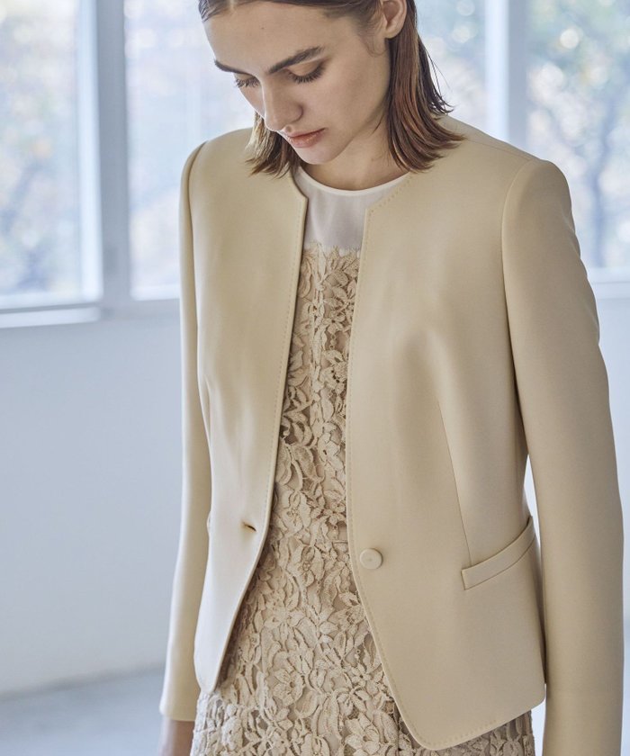 【エポカ/EPOCA】のコンパクトダブルクロス ノーカラージャケット インテリア・キッズ・メンズ・レディースファッション・服の通販 founy(ファニー) https://founy.com/ ファッション Fashion レディースファッション Ladies' Fashion Online アウター Coat Outerwear ジャケット Jackets ノーカラージャケット No Collar Leather Jackets おすすめ Recommend ジャケット Jacket ストレッチ Stretch ドレス Dress ドレープ Drape ハンド Hand パターン Pattern 冬 Winter 定番 Standard 春 Spring 秋 Autumn/Fall |ID: prp329100004596070 ipo3291000000032659756