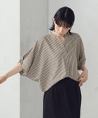 【コムサイズム/COMME CA ISM】のスキッパー Tブラウス ベージュ×ブラック|ID: prp329100004596074 ipo3291000000032738250