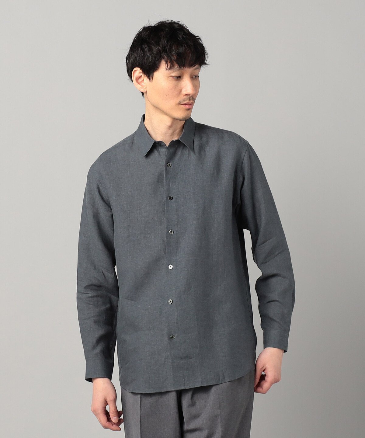 【コムサ メン/COMME CA / MEN】のLIBECO社 ベルギーリネンブロード レギュラーカラーシャツ インテリア・キッズ・メンズ・レディースファッション・服の通販 founy(ファニー) 　ファッション　Fashion　メンズファッション　Men's Style Online　リネン　Linen　チャコールグレー|ID: prp329100004596075 ipo3291000000032659854