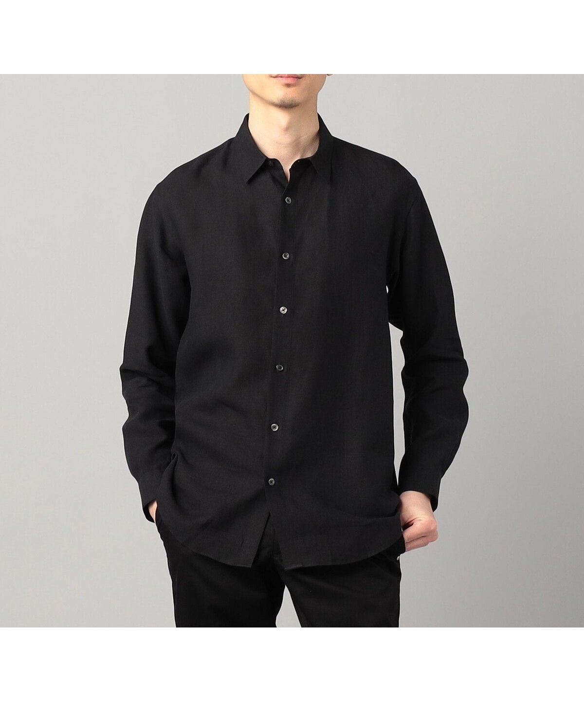 【コムサ メン/COMME CA / MEN】のLIBECO社 ベルギーリネンブロード レギュラーカラーシャツ インテリア・キッズ・メンズ・レディースファッション・服の通販 founy(ファニー) 　ファッション　Fashion　メンズファッション　Men's Style Online　リネン　Linen　ブラック|ID: prp329100004596075 ipo3291000000032659858