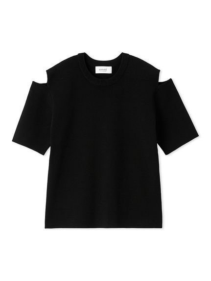 【エミ/emmi】のカットオフショルダーニット インテリア・キッズ・メンズ・レディースファッション・服の通販 founy(ファニー) 　ファッション　Fashion　レディースファッション　Ladies' Fashion Online　トップス・カットソー　Tops/Tshirt　ニット　Knit Tops　カットオフ　Cut Off　シンプル　Simple　BLK[009]|ID: prp329100004596093 ipo3291000000032660075