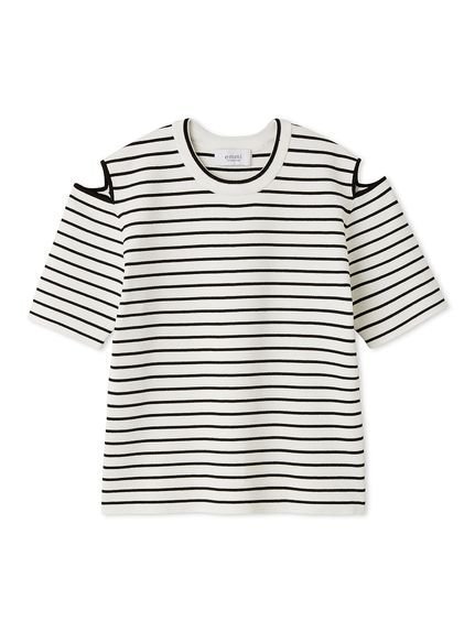 【エミ/emmi】のカットオフショルダーニット インテリア・キッズ・メンズ・レディースファッション・服の通販 founy(ファニー) 　ファッション　Fashion　レディースファッション　Ladies' Fashion Online　トップス・カットソー　Tops/Tshirt　ニット　Knit Tops　カットオフ　Cut Off　シンプル　Simple　BORDER[933]|ID: prp329100004596093 ipo3291000000032660078