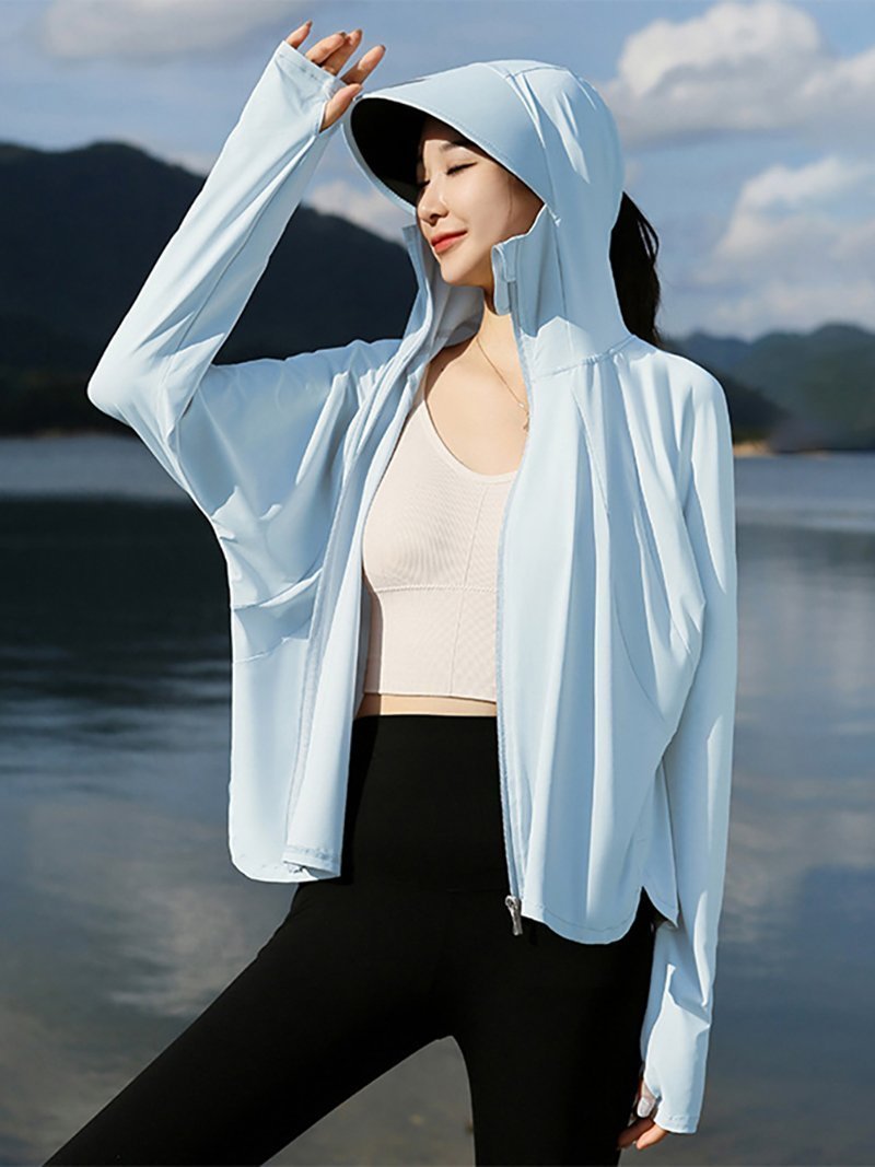 【ドゥーベル/Doux Belle】のトップス パーカー ラッシュガードパーカー インテリア・キッズ・メンズ・レディースファッション・服の通販 founy(ファニー) 　ファッション　Fashion　レディースファッション　Ladies' Fashion Online　トップス・カットソー　Tops/Tshirt　パーカ　Sweats　パーカー　Hoodie　パープル　Purple　ブルー|ID: prp329100004596102 ipo3291000000032660222