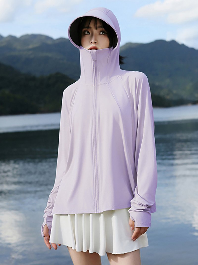 【ドゥーベル/Doux Belle】のトップス パーカー ラッシュガードパーカー インテリア・キッズ・メンズ・レディースファッション・服の通販 founy(ファニー) 　ファッション　Fashion　レディースファッション　Ladies' Fashion Online　トップス・カットソー　Tops/Tshirt　パーカ　Sweats　パーカー　Hoodie　パープル　Purple　パープル|ID: prp329100004596102 ipo3291000000032660226