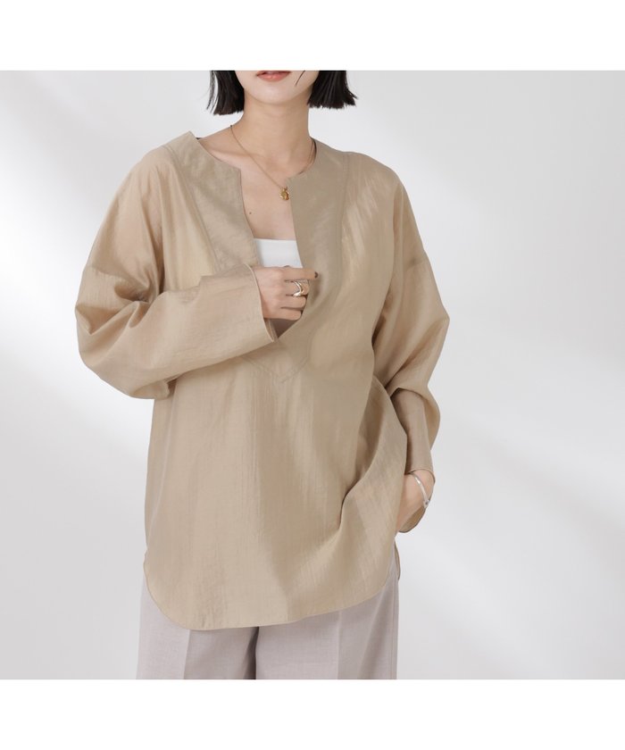 【ナノ ユニバース/nano universe】のDeepVネックプルオーバーブラウス インテリア・キッズ・メンズ・レディースファッション・服の通販 founy(ファニー) https://founy.com/ ファッション Fashion レディースファッション Ladies' Fashion Online トップス・カットソー Tops/Tshirt シャツ/ブラウス Shirts/Blouses プルオーバー Pullover Vネック V-Neck ウォッシャブル Washable キャミソール Camisole シアー Sheer スリム Slim リラックス Relax おすすめ Recommend エレガント 上品 Elegant 2025年 2025 2025春夏・S/S Ss,Spring/Summer,2025 |ID: prp329100004596112 ipo3291000000032660377