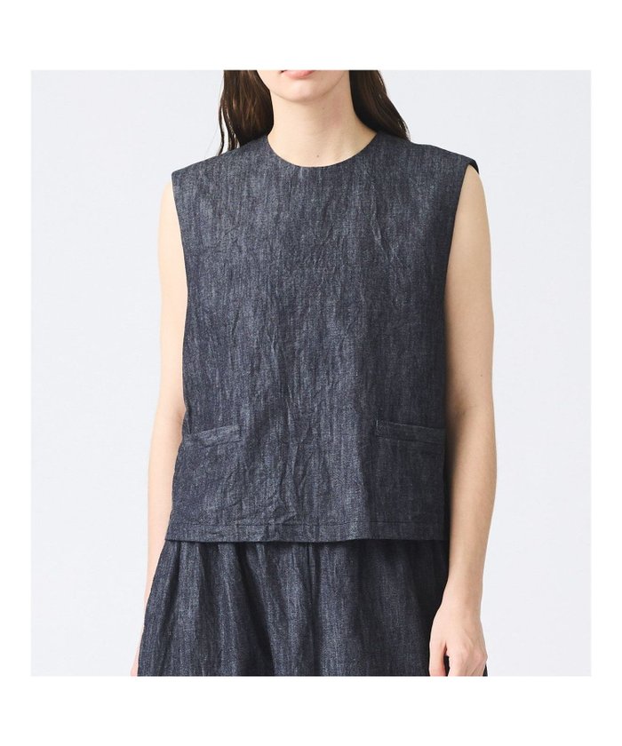 【マーコート/MARcourt】のmizuiro ind デニムショートベスト インテリア・キッズ・メンズ・レディースファッション・服の通販 founy(ファニー) https://founy.com/ ファッション Fashion レディースファッション Fashion for Women アウター Coat / Outerwear Collection トップス・カットソー Cut & Sew Tops ベスト&ジレ / 重ね着スタイル Vests & Gilets コンパクト Compact, Small Size デニム Denim, Jeans Material ノースリーブ Sleeveless, No-Sleeve フロント Front, Front Design ポケット Pocket, Pocket Detail |ID: prp329100004596118 ipo3291000000033056077