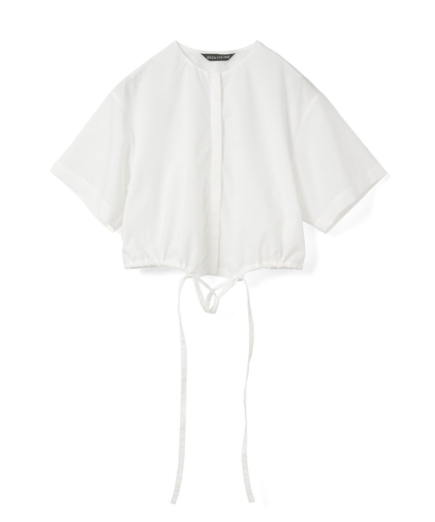 【マーコート/MARcourt】のmizuiro ind ドローストリングシャツ インテリア・キッズ・メンズ・レディースファッション・服の通販 founy(ファニー) 　ファッション　Fashion　レディースファッション　Fashion for Women　トップス・カットソー　Cut & Sew Tops　シャツ・ブラウス・オフィスカジュアル　Elegant Blouses & Button-Ups　ショート　Short, Short Length　シンプル　Simple, Minimal　フロント　Front, Front Design　ポケット　Pocket, Pocket Detail　無地　Plain, Solid Color　オフホワイト|ID: prp329100004596119 ipo3291000000032994451