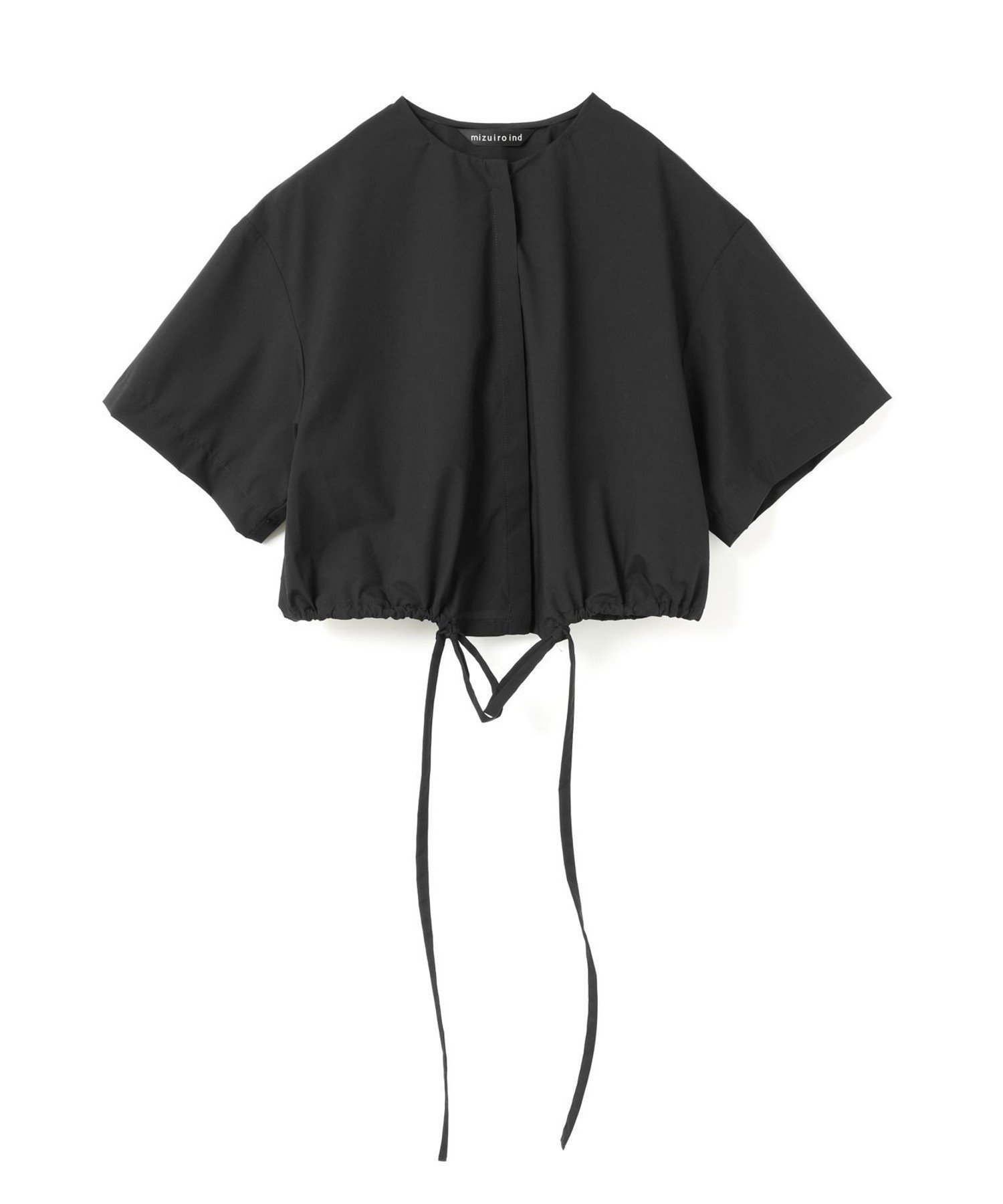 【マーコート/MARcourt】のmizuiro ind ドローストリングシャツ インテリア・キッズ・メンズ・レディースファッション・服の通販 founy(ファニー) 　ファッション　Fashion　レディースファッション　Fashion for Women　トップス・カットソー　Cut & Sew Tops　シャツ・ブラウス・オフィスカジュアル　Elegant Blouses & Button-Ups　ショート　Short, Short Length　シンプル　Simple, Minimal　フロント　Front, Front Design　ポケット　Pocket, Pocket Detail　無地　Plain, Solid Color　ブラック|ID: prp329100004596119 ipo3291000000032994455