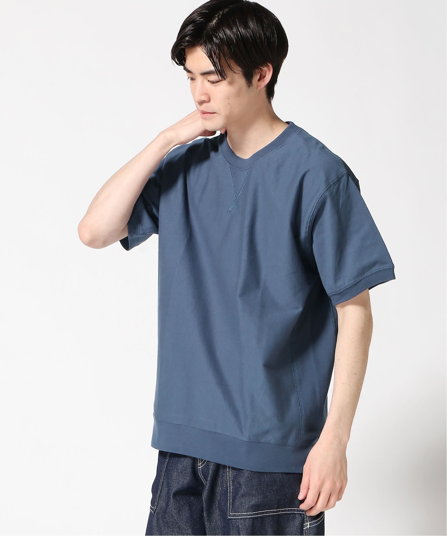 【ジムマスター/gym master / MEN】のgym master/7.4ozヘビーウェイトクルーネック インテリア・キッズ・メンズ・レディースファッション・服の通販 founy(ファニー) 　ファッション　Fashion　メンズファッション　Men's Style Online　クラシカル　Classical　フロント　Front　定番　Standard　グレイッシュネイビー|ID: prp329100004596120 ipo3291000000032660562