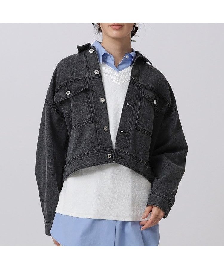 【インディヴィ/INDIVI】のフォルムデニムジャケット インテリア・キッズ・メンズ・レディースファッション・服の通販 founy(ファニー) 　ファッション　Fashion　レディースファッション　Ladies' Fashion Online　アウター　Coat Outerwear　ジャケット　Jackets　デニムジャケット　Denim Jackets　ジャケット　Jacket　デニム　Denim　フォルム　Form　エレガント 上品　Elegant　定番　Standard　チャコールグレー|ID: prp329100004596123 ipo3291000000032660641