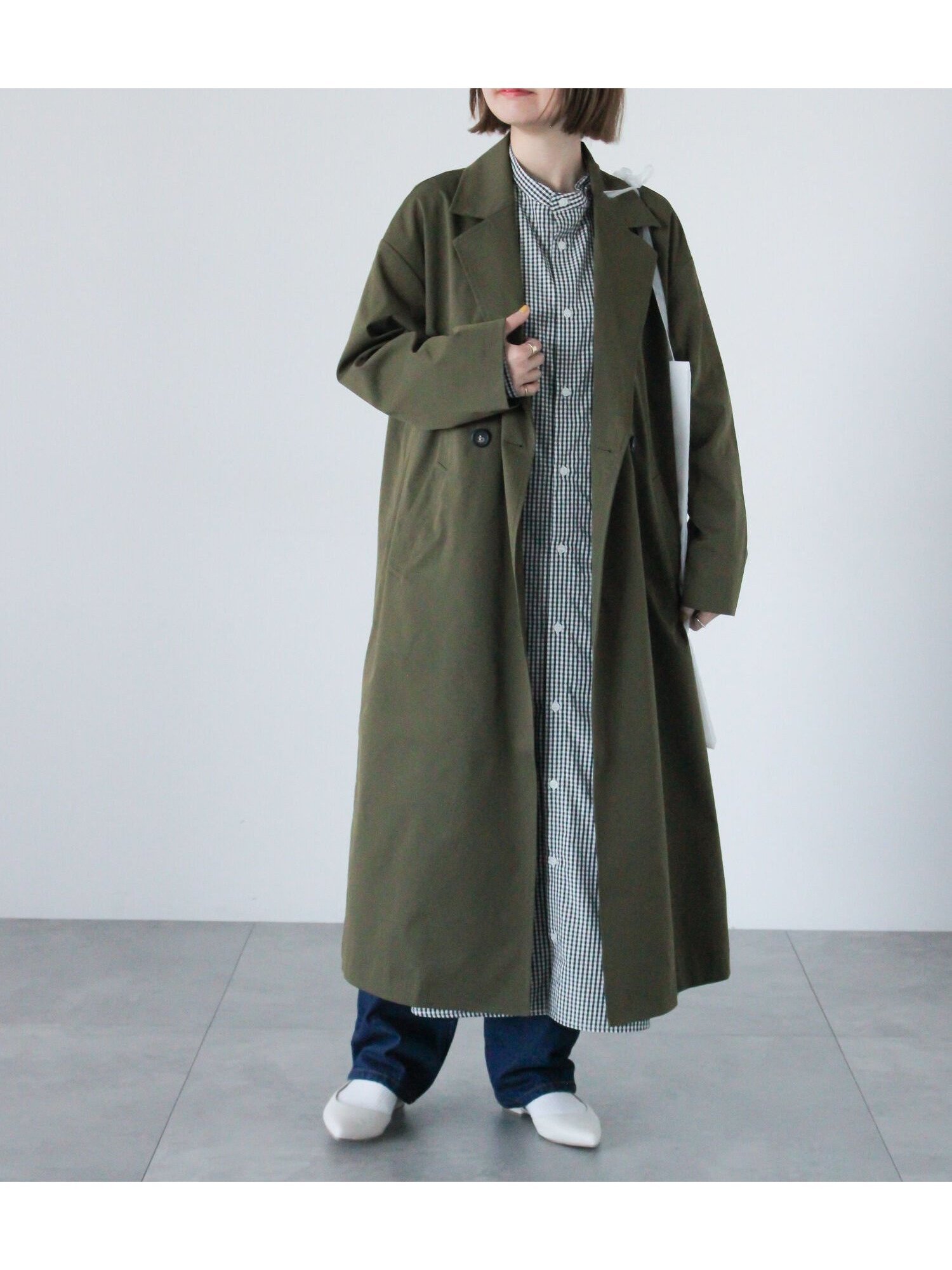 【テチチ/Te chichi】の【撥水/防花粉】ツイルロングコート《2025spring catalog item》 インテリア・キッズ・メンズ・レディースファッション・服の通販 founy(ファニー) 　雑誌掲載アイテム　Magazine Items　ファッション雑誌　Fashion Magazines　スプリング　SPRiNG　ファッション　Fashion　レディースファッション　Ladies' Fashion Online　アウター　Coat Outerwear　コート　Coats　2025年　2025　2025春夏・S/S　Ss,Spring/Summer,2025　スマート　Smart　ロング　Long　定番　Standard　雑誌　Magazine　カーキ|ID: prp329100004596126 ipo3291000000032660652