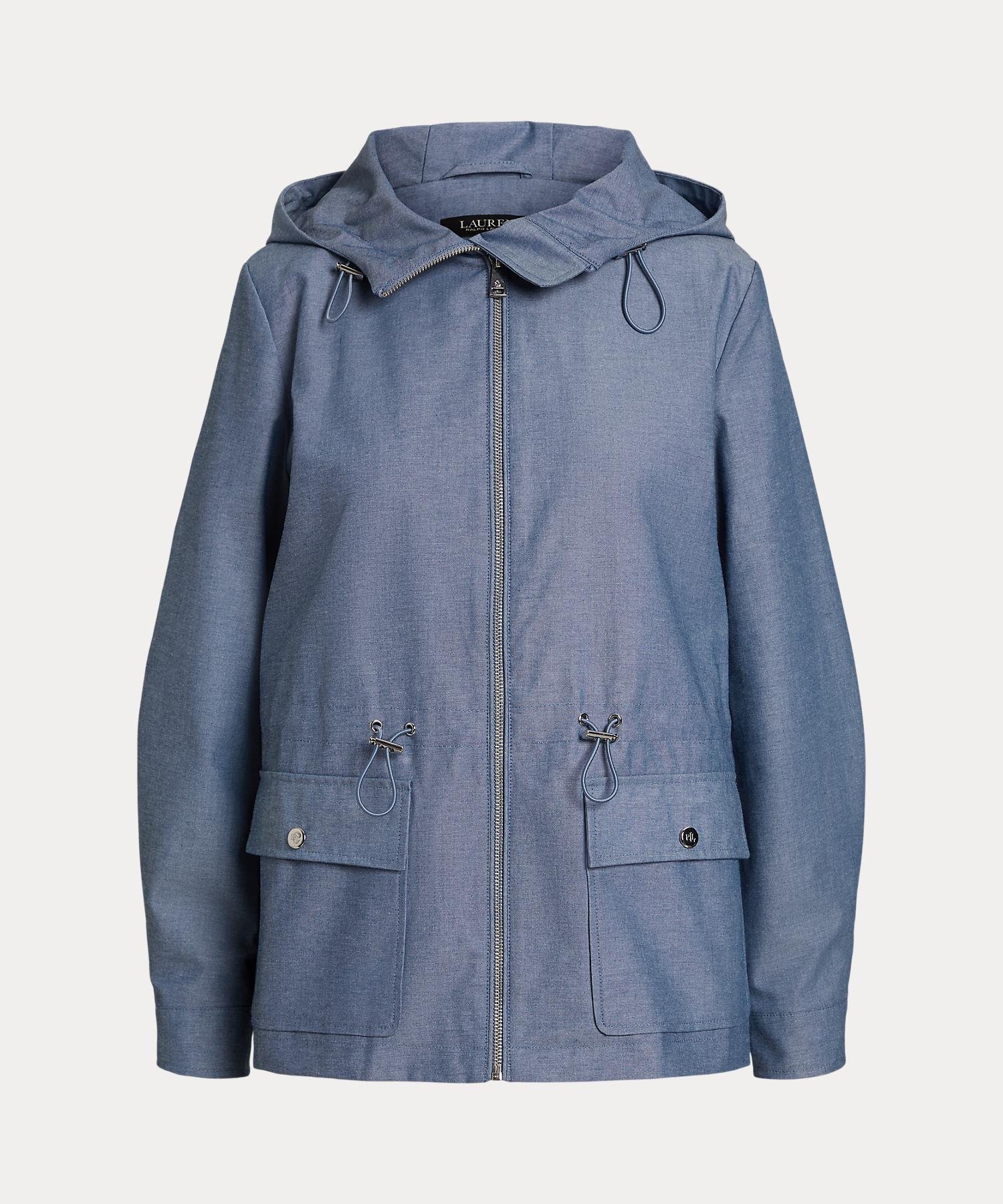 【ラルフローレン/RALPH LAUREN】のコットンブレンド シャンブレー フーデッド アノラック 人気、トレンドファッション・服の通販 founy(ファニー) 　ファッション　Fashion　レディースファッション　Fashion for Women　カフス　Cuff Design　シャンブレー　Chambray, Denim-Like Fabric　ストレート　Straight, Straight Cut　ドローコード　Drawcord, Drawstring Cord　パッチ　Patch, Appliqué　フィット　Fit, Slim Fit　フロント　Front, Front Design　ポケット　Pocket, Pocket Detail　メタル　Metal, Metal Parts　長袖　Long Sleeve, Full Sleeve　 other-1|ID: prp329100004596143 ipo3291000000032660929