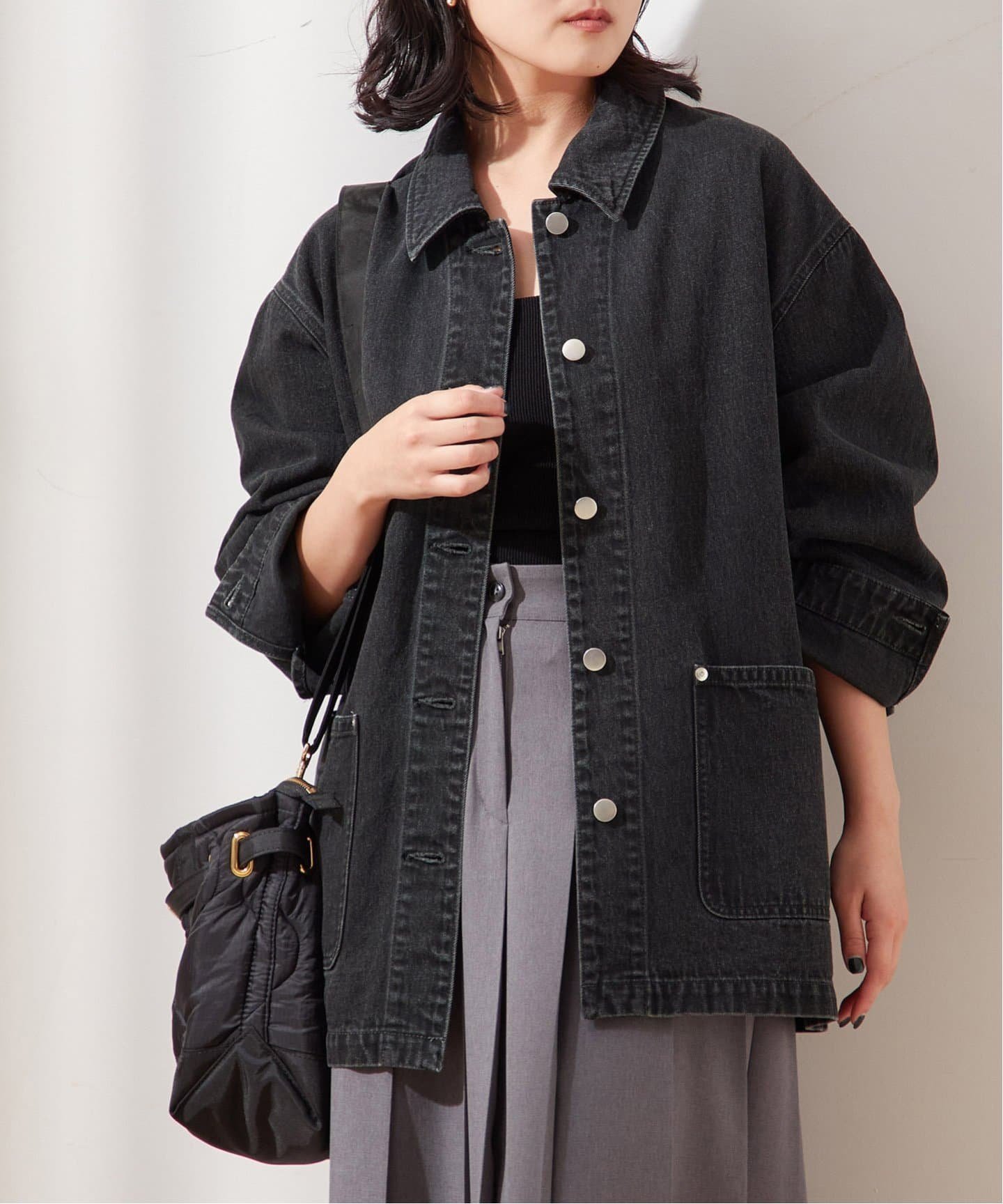 【ジャーナルスタンダード レサージュ/journal standard L'essage】のデニムカバーオール インテリア・キッズ・メンズ・レディースファッション・服の通販 founy(ファニー) 　ファッション　Fashion　レディースファッション　Fashion for Women　2025年　2025　2025-2026秋冬・A/W　Autumn/Winter 2025–26 AW25–26　シンプル　Simple, Minimal　デニム　Denim, Jeans Material　ポケット　Pocket, Pocket Detail　ブラック|ID: prp329100004596148 ipo3291000000032660979