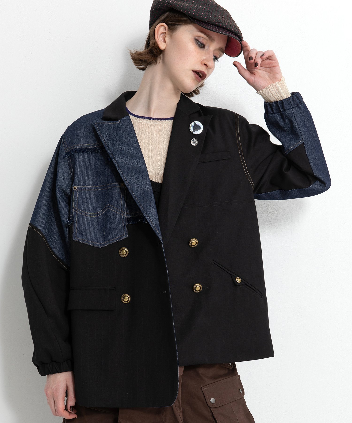 【アウラアイラ/AULA AILA】のCHECK DENIM COMBINATION JACKET インテリア・キッズ・メンズ・レディースファッション・服の通販 founy(ファニー) 　ファッション　Fashion　レディースファッション　Fashion for Women　アウター　Coat / Outerwear Collection　レディースジャケット・軽アウター　Jackets　冬　Winter / This Winter　A/W・秋冬　Autumn/Winter　BLACK|ID: prp329100004596149 ipo3291000000032660991