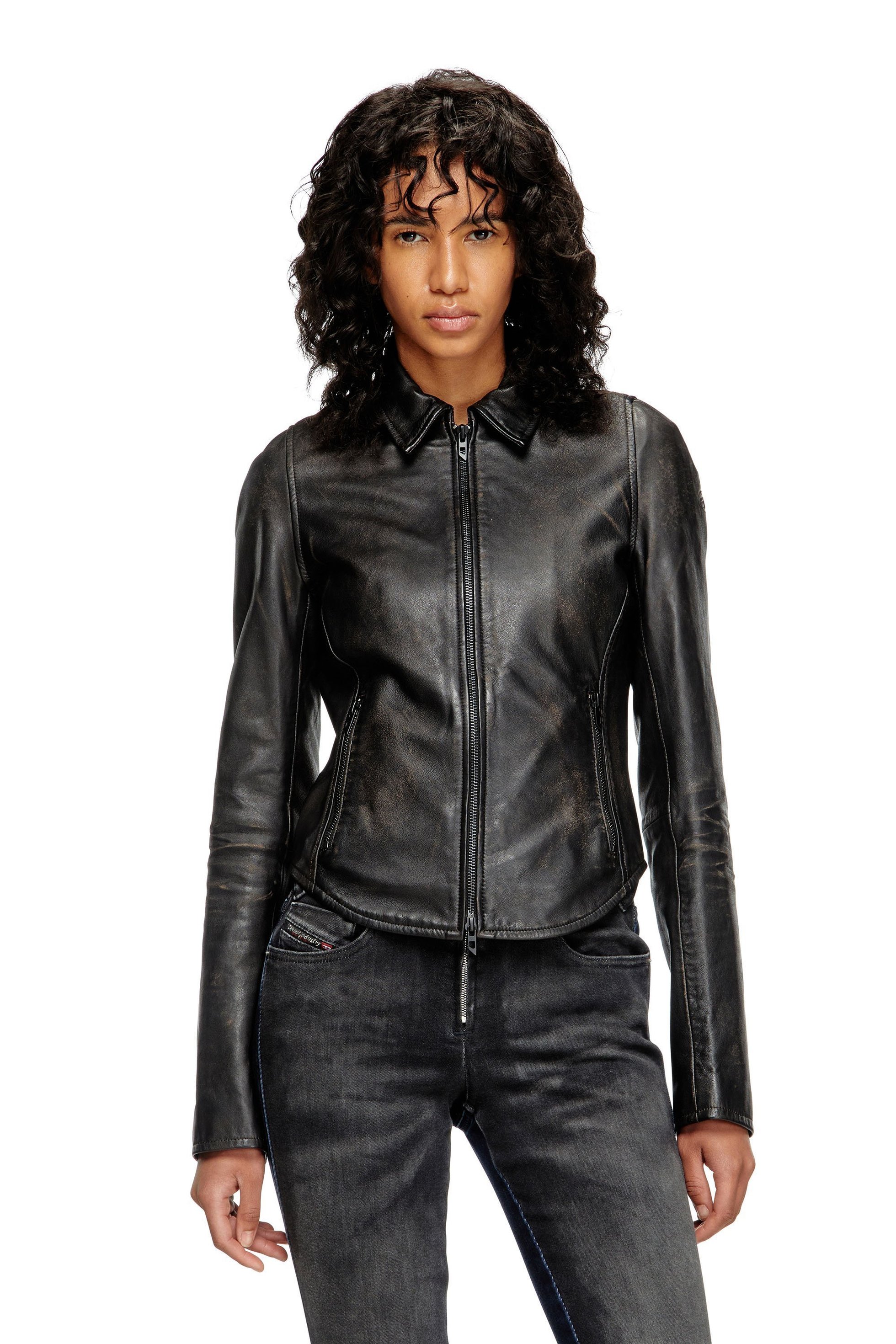 【ディーゼル/DIESEL】のウィメンズ レザージャケット L-EGRAD 人気、トレンドファッション・服の通販 founy(ファニー) 　ファッション　Fashion　レディースファッション　Fashion for Women　アウター　Coat / Outerwear Collection　レディースジャケット・軽アウター　Jackets　シェイプ　Shape, Slim Fit　ジャケット　Jacket, Outerwear　ユーズド　Used, Vintage-Look　ラグジュアリー　Luxury, Elegant　 other-1|ID: prp329100004596152 ipo3291000000032661029
