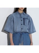 【ラシュッド/LASUD】のハーフスリーブオーバーデニムシャツ ブルー|ID: prp329100004596155 ipo3291000000032661067