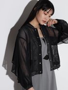 【ラシュッド/LASUD】のメッシュフリルライトブルゾン ブラック|ID: prp329100004596156 ipo3291000000032661091