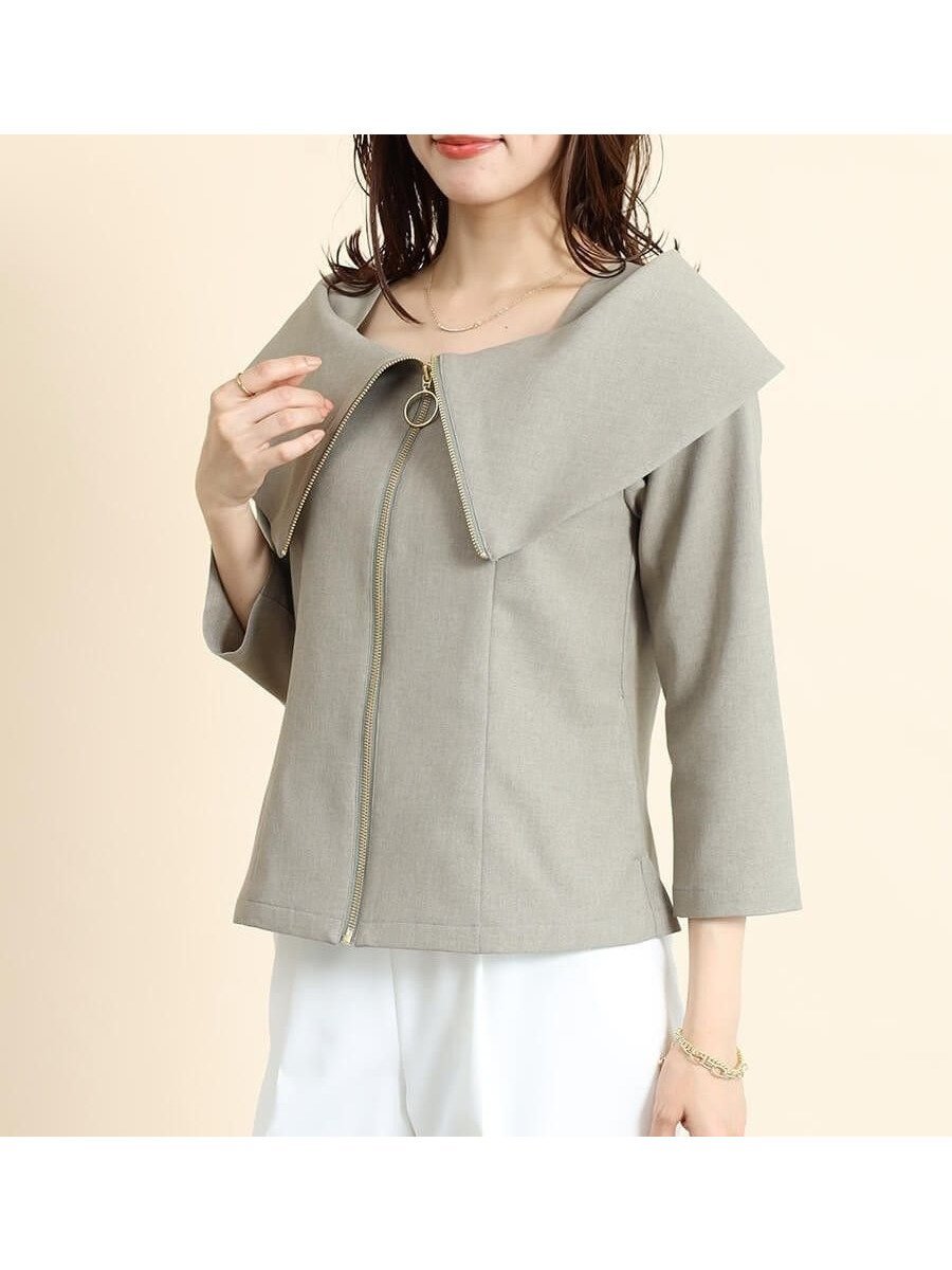【ヴァン/Vin】のビッグカラーオフショルブルゾン インテリア・キッズ・メンズ・レディースファッション・服の通販 founy(ファニー) 　ファッション　Fashion　レディースファッション　Fashion for Women　アウター　Coat / Outerwear Collection　ブルゾンジャケット・スポーティアウター　Blouson Jackets　おすすめ　Recommended / Our Picks　ショルダー　Shoulder, Shoulder Strap　デコルテ　Décolleté, Neckline　ビッグ　Big, Oversized　ブルゾン　Blouson, Bomber Jacket　ベーシック　Basic, Essential　ボックス　Boxy, Box Shape　オリーブ|ID: prp329100004596158 ipo3291000000032661119