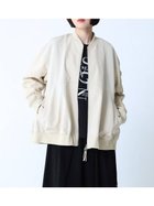 【ラシュッド/LASUD】の異素材MA-1ライトブルゾン アイボリー|ID: prp329100004596160 ipo3291000000032661212