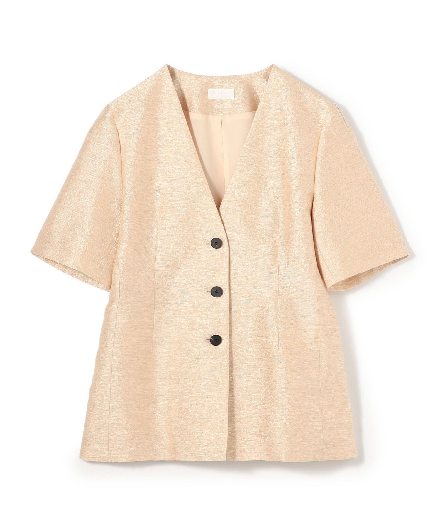 【トゥモローランド/TOMORROWLAND】のグロッシースラブ ハーフスリーブジャケット インテリア・キッズ・メンズ・レディースファッション・服の通販 founy(ファニー) 　ファッション　Fashion　レディースファッション　Fashion for Women　アウター　Coat / Outerwear Collection　レディースジャケット・軽アウター　Jackets　おすすめ　Recommended / Our Picks　イタリア　Italy　シェイプ　Shape, Slim Fit　ジャケット　Jacket, Outerwear　スリーブ　Sleeve, Long Sleeve / Short Sleeve　セットアップ　Set-Up, Coordinated Outfit　デニム　Denim, Jeans Material　ハーフ　Half, Half-Length　バランス　Balance, Style Balance　エレガント 上品　Elegant　41 ライトベージュ|ID: prp329100004596164 ipo3291000000032661301