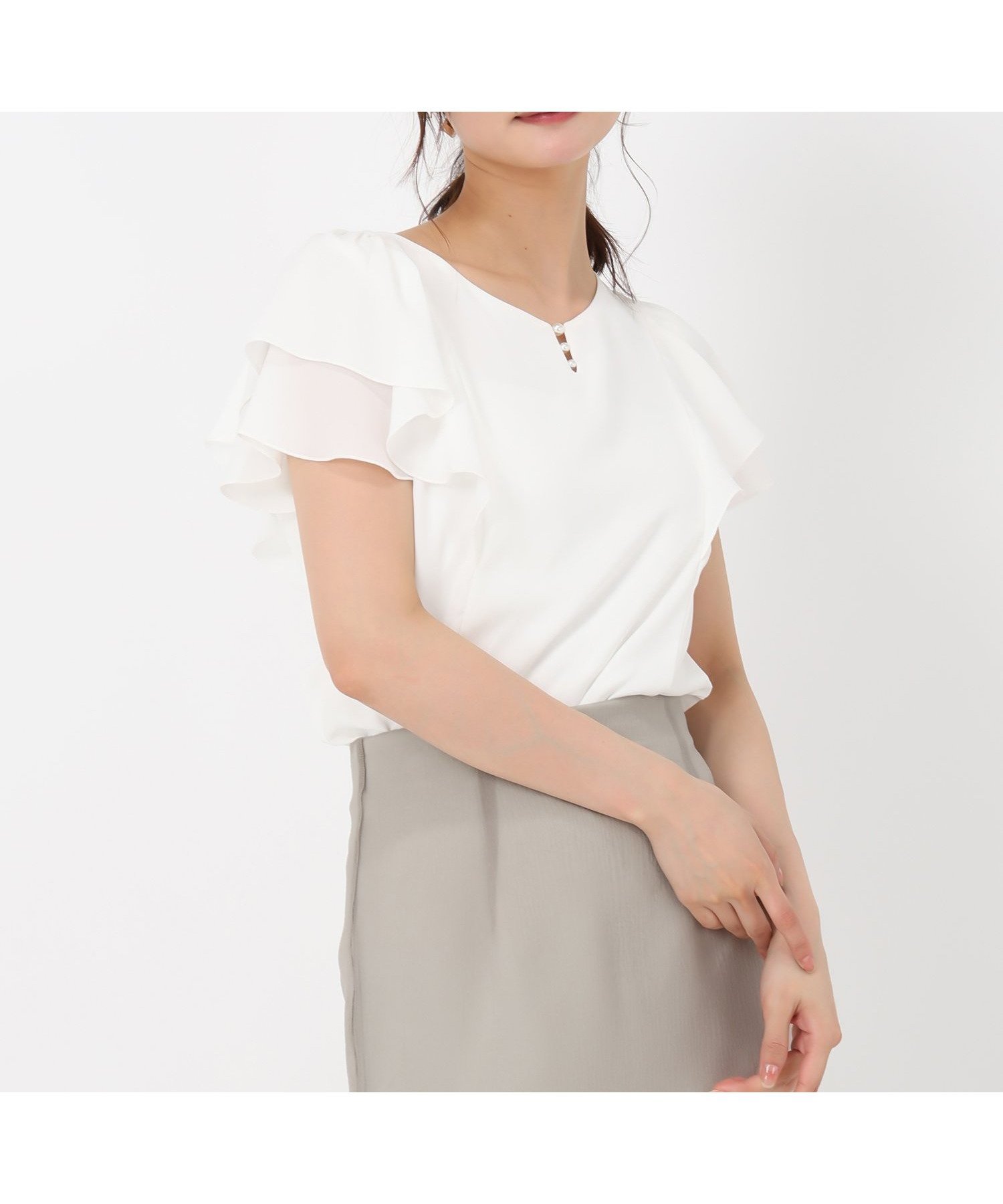 【ミッシュマッシュ/MISCH MASCH】の2025SS パールダブルフリル袖ブラウス/MM528101 人気、トレンドファッション・服の通販 founy(ファニー) 　ファッション　Fashion　レディースファッション　Ladies' Fashion Online　トップス・カットソー　Tops/Tshirt　シャツ/ブラウス　Shirts/Blouses　ボリュームスリーブ / フリル袖　Volume Sleeve　アシンメトリー　Asymmetry　春　Spring　カーディガン　Cardigan　切替　Switching　ジャケット　Jacket　スリーブ　Sleeve　デニム　Denim　パール　Pearl　フェミニン　Feminine　フリル　Frills　ボトム　Bottom　ラベンダー　Lavender　S/S・春夏　Ss・Spring/Summer　おすすめ　Recommend　夏　Summer　エレガント 上品　Elegant　2025年　2025　2025春夏・S/S　Ss,Spring/Summer,2025　 other-1|ID: prp329100004596181 ipo3291000000032661556