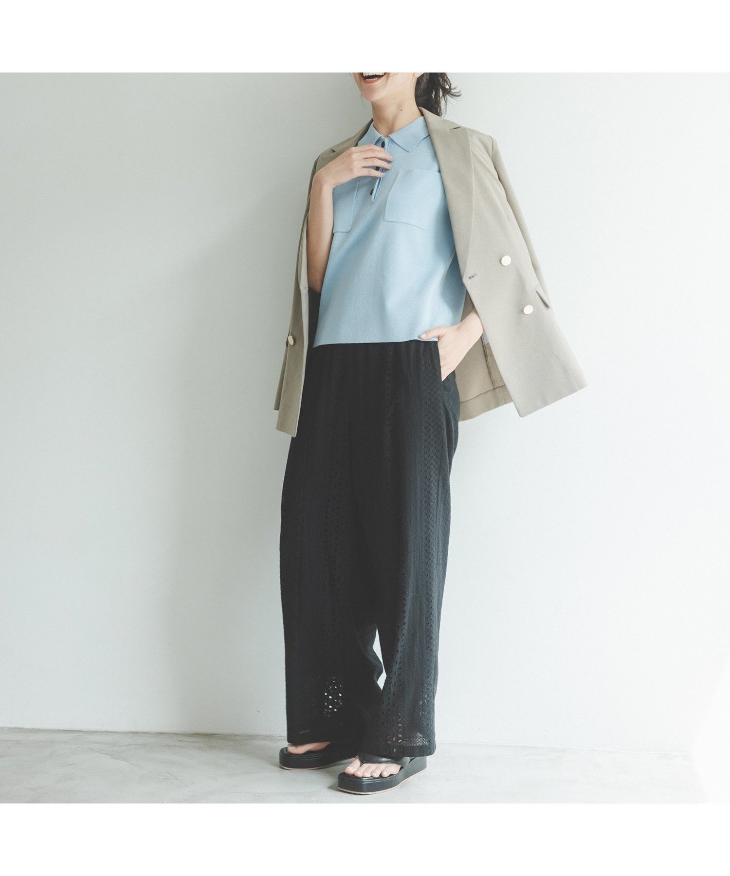 【エヌ ナチュラルビューティーベーシック/N.Natural Beauty basic】のレースイージーパンツ 人気、トレンドファッション・服の通販 founy(ファニー) 　ファッション　Fashion　レディースファッション　Ladies' Fashion Online　パンツ　Pants　ストライプ　Stripe　レース　Race　 other-1|ID: prp329100004596369 ipo3291000000032664011