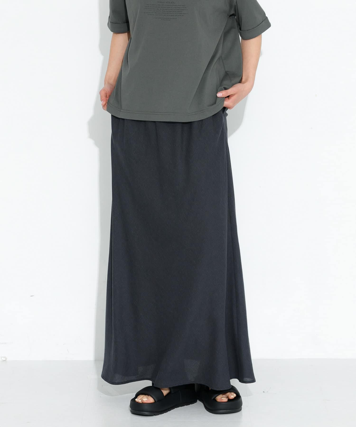 【サニーレーベル/Sonny Label / URBAN RESEARCH】のリネン混セミマーメイドスカート インテリア・キッズ・メンズ・レディースファッション・服の通販 founy(ファニー) 　ファッション　Fashion　レディースファッション　Ladies' Fashion Online　スカート　Skirt　2025年　2025　2025春夏・S/S　Ss,Spring/Summer,2025　おすすめ　Recommend　シンプル　Simple　セットアップ　Set Up　フィット　Fit　リネン　Linen　吸水　Water Absorption　夏　Summer　S/S・春夏　Ss・Spring/Summer　チャコール|ID: prp329100004596384 ipo3291000000032664154