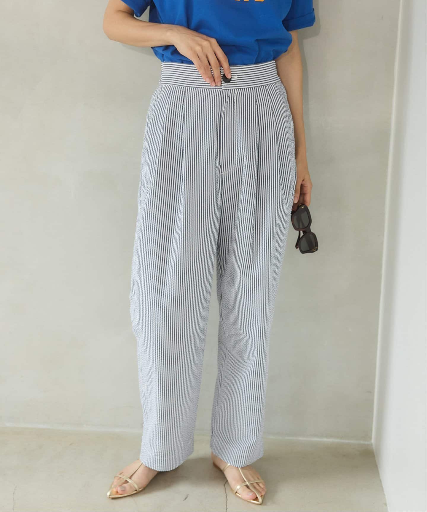 【イエナ/IENA】のBLACK シアサッカーパンツ 人気、トレンドファッション・服の通販 founy(ファニー) 　ファッション　Fashion　レディースファッション　Ladies' Fashion Online　パンツ　Pants　2025年　2025　2025-2026秋冬・A/W　Aw/Autumn/Winter/Fw/Fall/2025-2026　おすすめ　Recommend　アウトドア　Outdoor　サッカー　Soccer　スポーツ　Sports　パターン　Pattern　エレガント 上品　Elegant　夏　Summer　 other-1|ID: prp329100004596385 ipo3291000000032664156