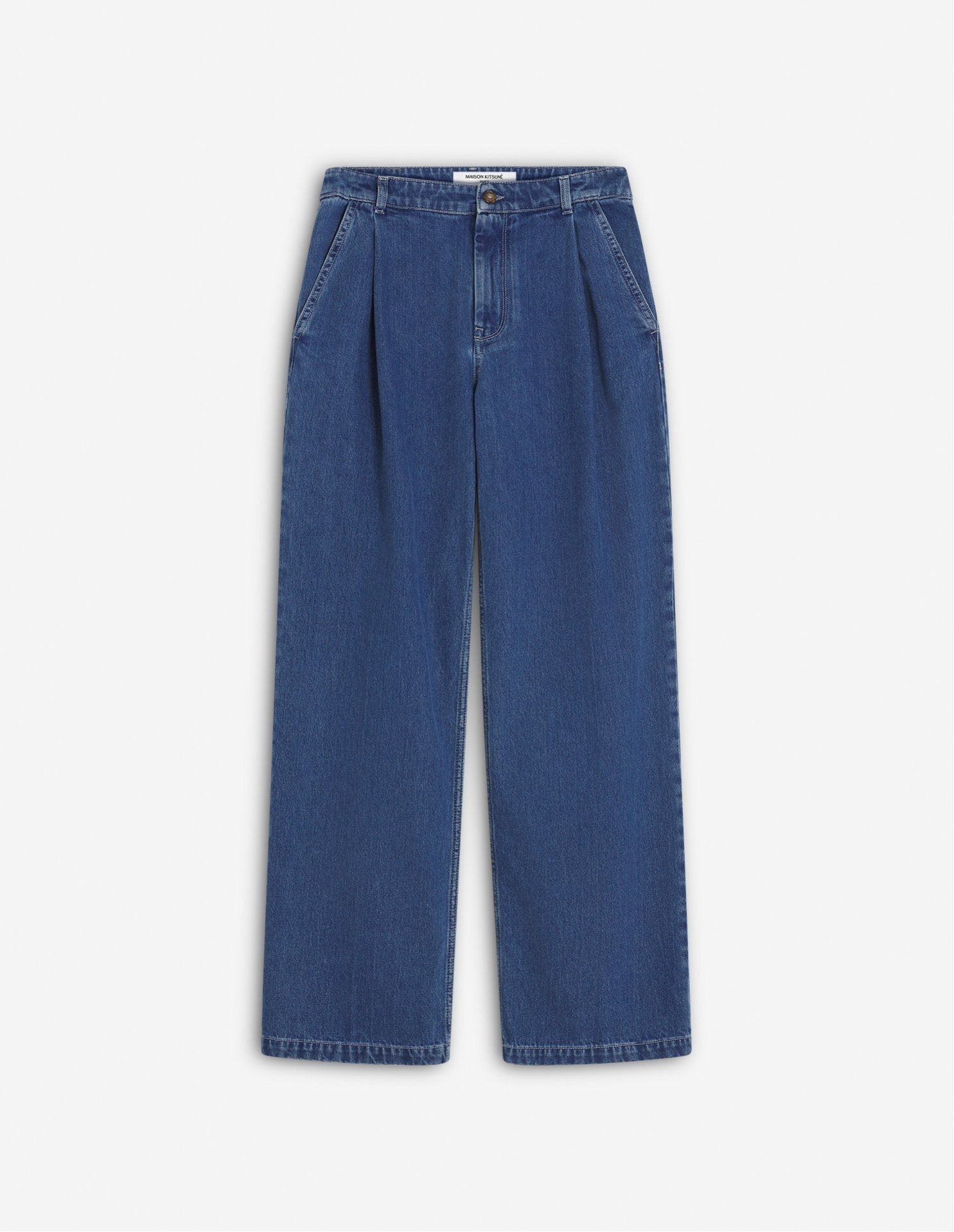 【メゾン キツネ/MAISON KITSUNE】のMaison Kitsune/PLEATED DENIM JEANS インテリア・キッズ・メンズ・レディースファッション・服の通販 founy(ファニー) 　ファッション　Fashion　レディースファッション　Ladies' Fashion Online　パッチ　Patch　フィット　Fit　ポケット　Pocket　リラックス　Relax　ループ　Loop　夏　Summer　S/S・春夏　Ss・Spring/Summer　LIGHT STONE INDIGO|ID: prp329100004596391 ipo3291000000032664205