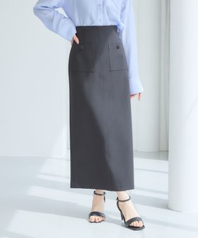 【アンデミュウ/Andemiu】のボタンポケットIラインスカート 人気、トレンドファッション・服の通販 founy(ファニー) ファッション Fashion レディースファッション Ladies' Fashion Online スカート Skirt シンプル Simple ストレッチ Stretch バランス Balance パッチ Patch フロント Front ポケット Pocket |ID:prp329100004596392
