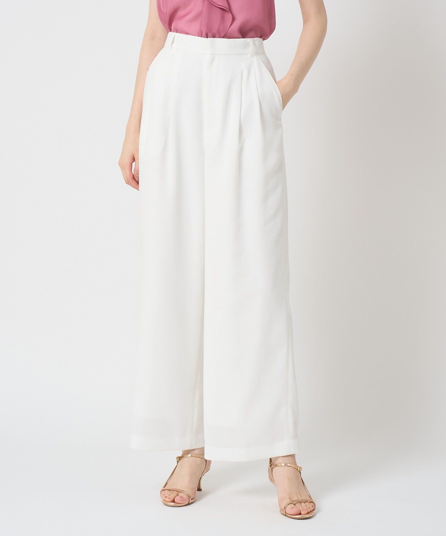 【アナイ/ANAYI】の【セットアップ対応商品】リネンライクビエラタックパンツ インテリア・キッズ・メンズ・レディースファッション・服の通販 founy(ファニー) 　ファッション　Fashion　レディースファッション　Ladies' Fashion Online　セットアップ　Setup　パンツ　Pants　カットジャガード　Cut Jacquard　コレクション　Collection　コンパクト　Compact　サテン　Satin　ジャケット　Jacket　スパンコール　Sequins　スマート　Smart　セットアップ　Set Up　ドレス　Dress　バランス　Balance　プリント　Print　半袖　Short Sleeve　モダン　Modern　リネン　Linen　ワイド　Wide　再入荷　Restock/Back In Stock/Re Arrival　夏　Summer　white|ID: prp329100004596427 ipo3291000000032664527