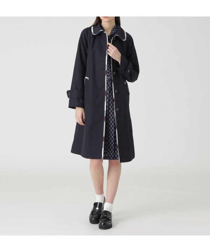 【ブルーレーベル クレストブリッジ/BLUE LABEL CRESTBRIDGE】のハイツイストコットンライクツイルステンカラーコート インテリア・キッズ・メンズ・レディースファッション・服の通販 founy(ファニー) https://founy.com/ ファッション Fashion レディースファッション Ladies' Fashion Online アウター Coat Outerwear コート Coats スリーブ Sleeve チェック Check パイピング Piping リラックス Relax |ID: prp329100004596484 ipo3291000000032665098