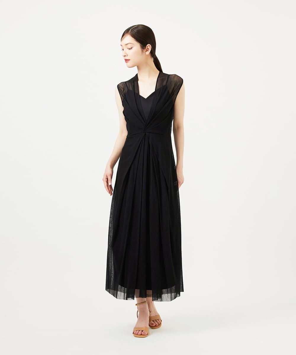 【シビラ/SYBILLA】のコットンチュールドレス インテリア・キッズ・メンズ・レディースファッション・服の通販 founy(ファニー) 　ファッション　Fashion　レディースファッション　Ladies' Fashion Online　ワンピース　Dress　ドレス　Party Dresses　アンダー　Under　シアー　Sheer　セパレート　Separate　ドレス　Dress　ブラック|ID: prp329100004596500 ipo3291000000032665266