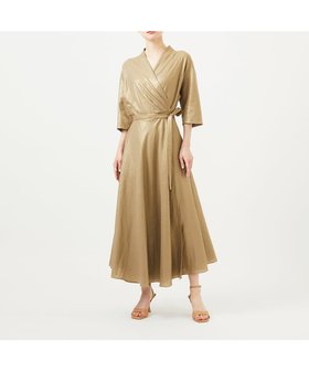 【シビラ/SYBILLA】の【メディア着用】メタリックリネンカシュクールドレス 人気、トレンドファッション・服の通販 founy(ファニー) ファッション Fashion レディースファッション Ladies' Fashion Online ワンピース Dress ドレス Party Dresses とろみ Thickness シャイニー Shiny トレンド Trend バランス Balance ファブリック Fabric フレア Flare プリント Print ループ Loop エレガント 上品 Elegant |ID:prp329100004596505