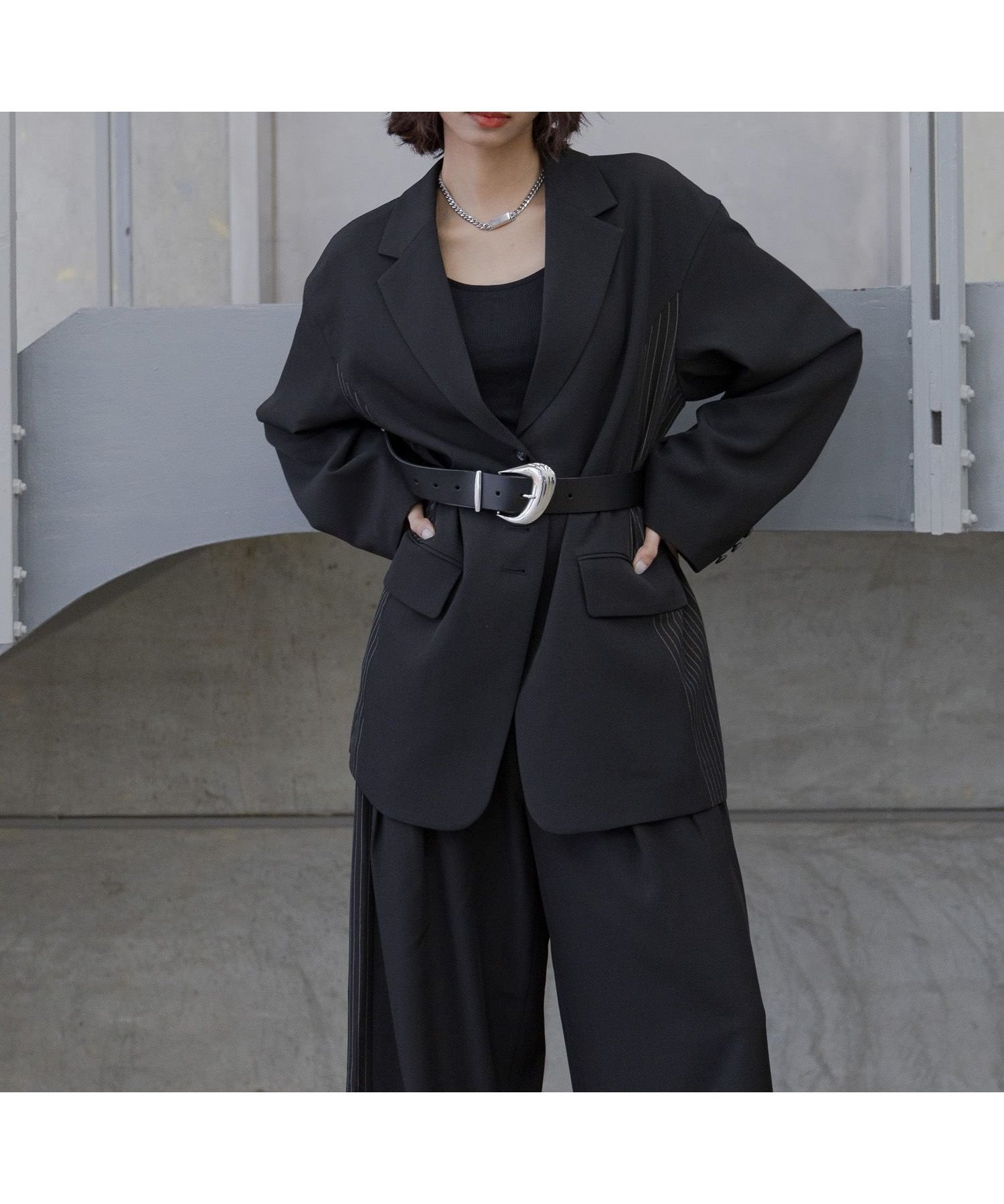 【ページボーイ/PAGEBOY】のストライプMIXジャケット 人気、トレンドファッション・服の通販 founy(ファニー) 　ファッション　Fashion　レディースファッション　Fashion for Women　アウター　Coat / Outerwear Collection　レディースジャケット・軽アウター　Jackets　ショルダー　Shoulder, Shoulder Strap　ショート　Short, Short Length　ジャケット　Jacket, Outerwear　ストライプ　Stripe, Striped Pattern　ドロップ　Drop Shoulder, Dropped Style　リラックス　Relax, Relaxed Fit　ロング　Long, Long-Length　 other-1|ID: prp329100004596509 ipo3291000000032749854