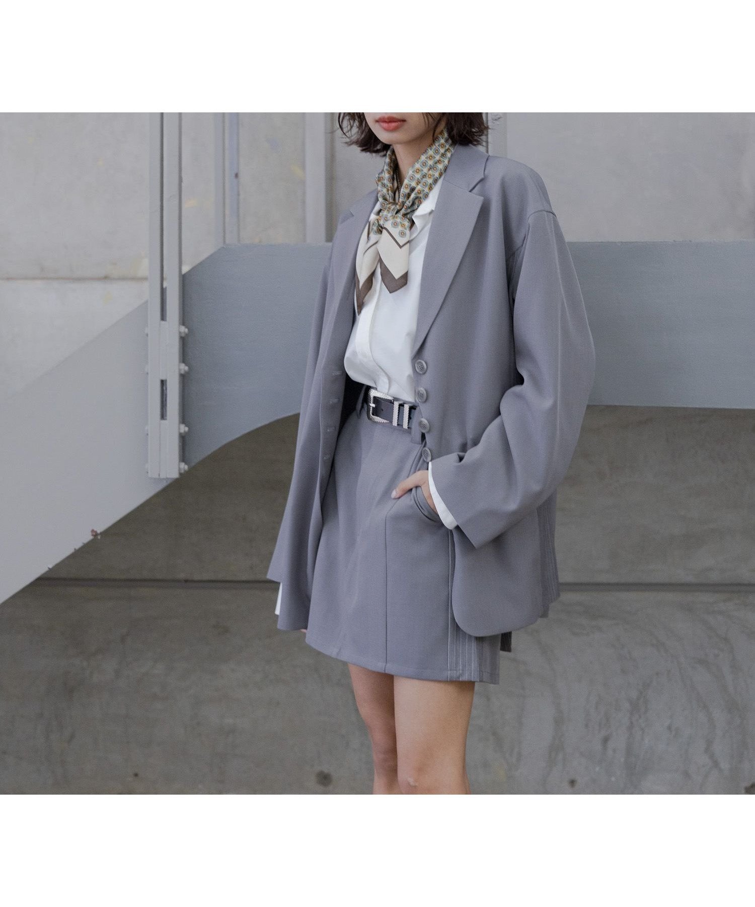 【ページボーイ/PAGEBOY】のストライプMIXジャケット インテリア・キッズ・メンズ・レディースファッション・服の通販 founy(ファニー) 　ファッション　Fashion　レディースファッション　Fashion for Women　アウター　Coat / Outerwear Collection　レディースジャケット・軽アウター　Jackets　ショルダー　Shoulder, Shoulder Strap　ショート　Short, Short Length　ジャケット　Jacket, Outerwear　ストライプ　Stripe, Striped Pattern　ドロップ　Drop Shoulder, Dropped Style　リラックス　Relax, Relaxed Fit　ロング　Long, Long-Length　グレー18|ID: prp329100004596509 ipo3291000000032749861