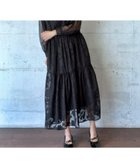 【ジュノア/JUNOAH】のフラワージャガードティアードワンピース ブラック|ID: prp329100004596512 ipo3291000000032665384
