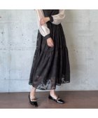 【ジュノア/JUNOAH】のフラワージャガードティアードワンピース ブラックアイボリー|ID: prp329100004596512 ipo3291000000032665387