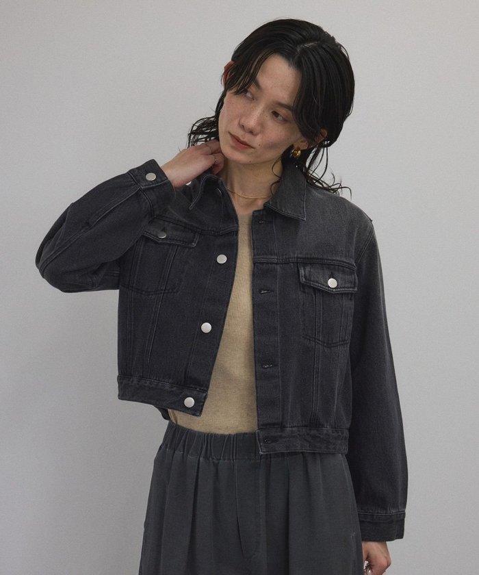 【サロン アダム エ ロペ/SALON adam et rope'】の【WEB限定】クロップドカーヴィーデニムジャケット インテリア・キッズ・メンズ・レディースファッション・服の通販 founy(ファニー) https://founy.com/ ファッション Fashion レディースファッション Ladies' Fashion Online アウター Coat Outerwear ジャケット Jackets デニムジャケット Denim Jackets 洗える Washable カットソー Cut And Sew クロップド Cropped グラデーション Gradation ショート Short シンプル Simple ジャケット Jacket セットアップ Set Up デニム Denim トレンド Trend バルーン Balloon ポケット Pocket おすすめ Recommend |ID: prp329100004596522 ipo3291000000032665521