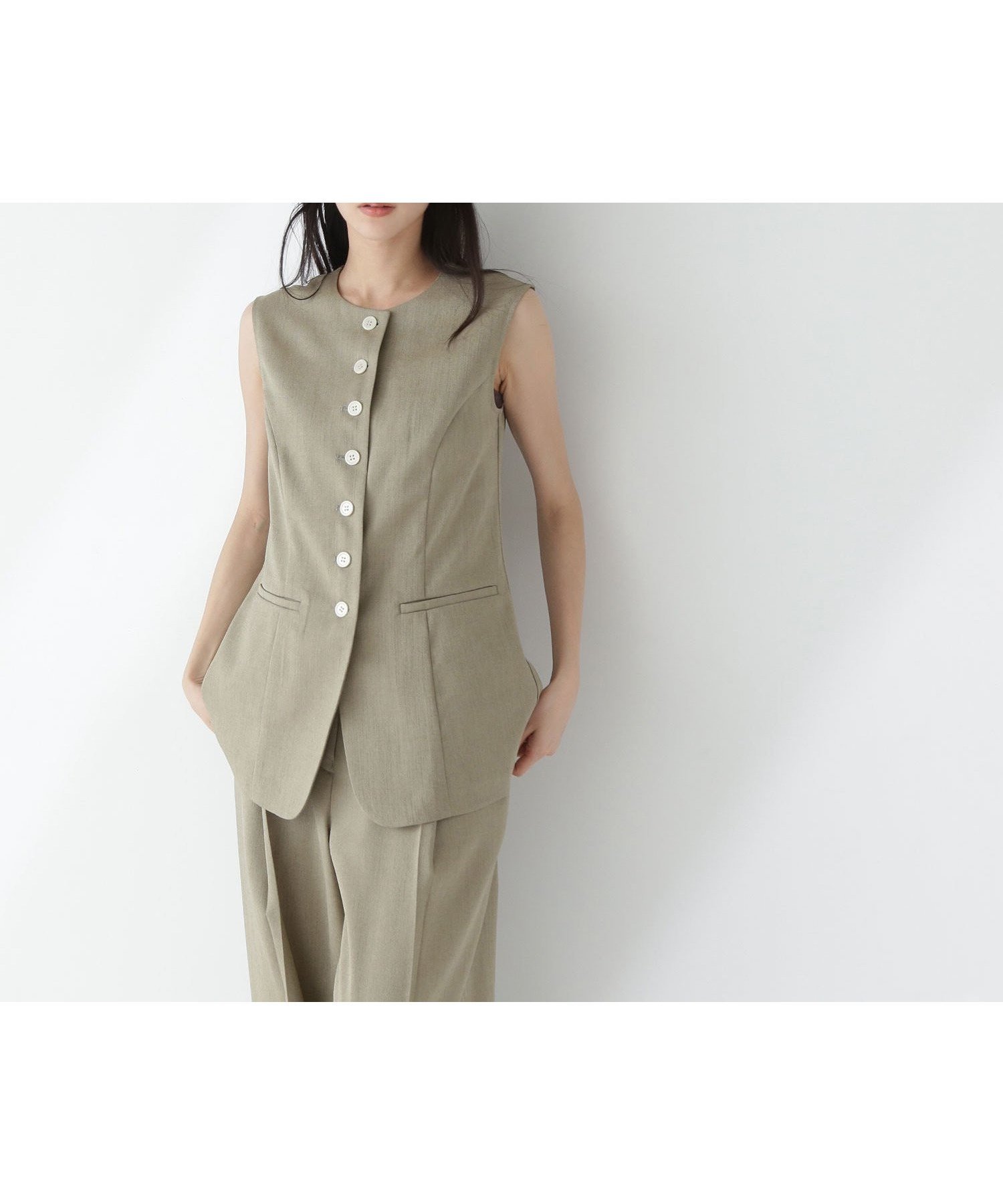 【ナチュラル ビューティー ベーシック/NATURAL BEAUTY BASIC】のリネンライクジレ 人気、トレンドファッション・服の通販 founy(ファニー) 　ファッション　Fashion　レディースファッション　Ladies' Fashion Online　アウター　Coat Outerwear　トップス・カットソー　Tops/Tshirt　ベスト/ジレ　Gilets/Vests　シェイプ　Shape　夏　Summer　 other-1|ID: prp329100004596534 ipo3291000000032665631