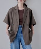 【その他のブランド/Other】のヘザーエステルツイルハーフスリーブジャケット ブラウン|ID: prp329100004596545 ipo3291000000032665932