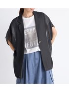 【ラシュッド/LASUD】のシアーメッシュ半袖ジャケット チャコールグレー|ID: prp329100004596549 ipo3291000000032665963